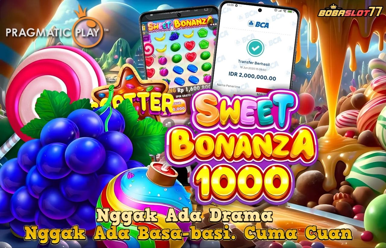 Selamat kepada user id : no***7 Wede Rp 2.000.000 di Game SWEET BONANZA 1000 PRAGMATIC PLAY Cair Gk Sampe 1 Menit! Menang Mudah di Bobaslot77